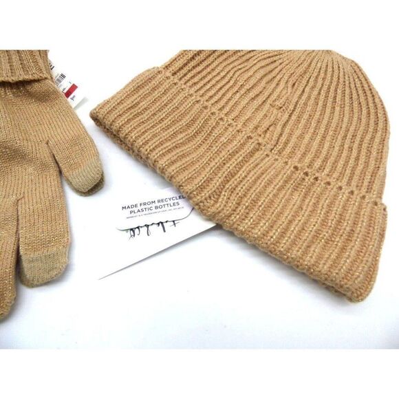 $38.00 Style & Co Women's Solid Shine Cuff Beanie, and Tech-tip Gloves, Camel - Picture 2 of 9